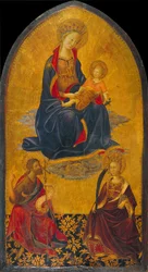 Anbetung der Jungfrau und des Kindes durch den Heiligen Johannes den Täufer und die Heilige Katharina